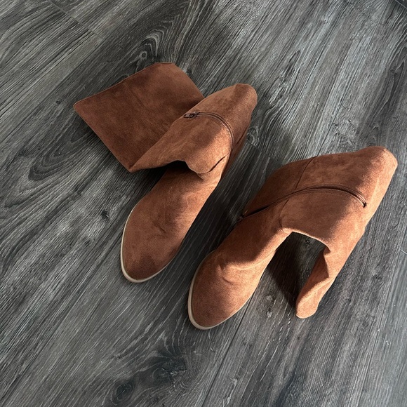 Brown Suede Knee-High Boots - Picture 3 of 3